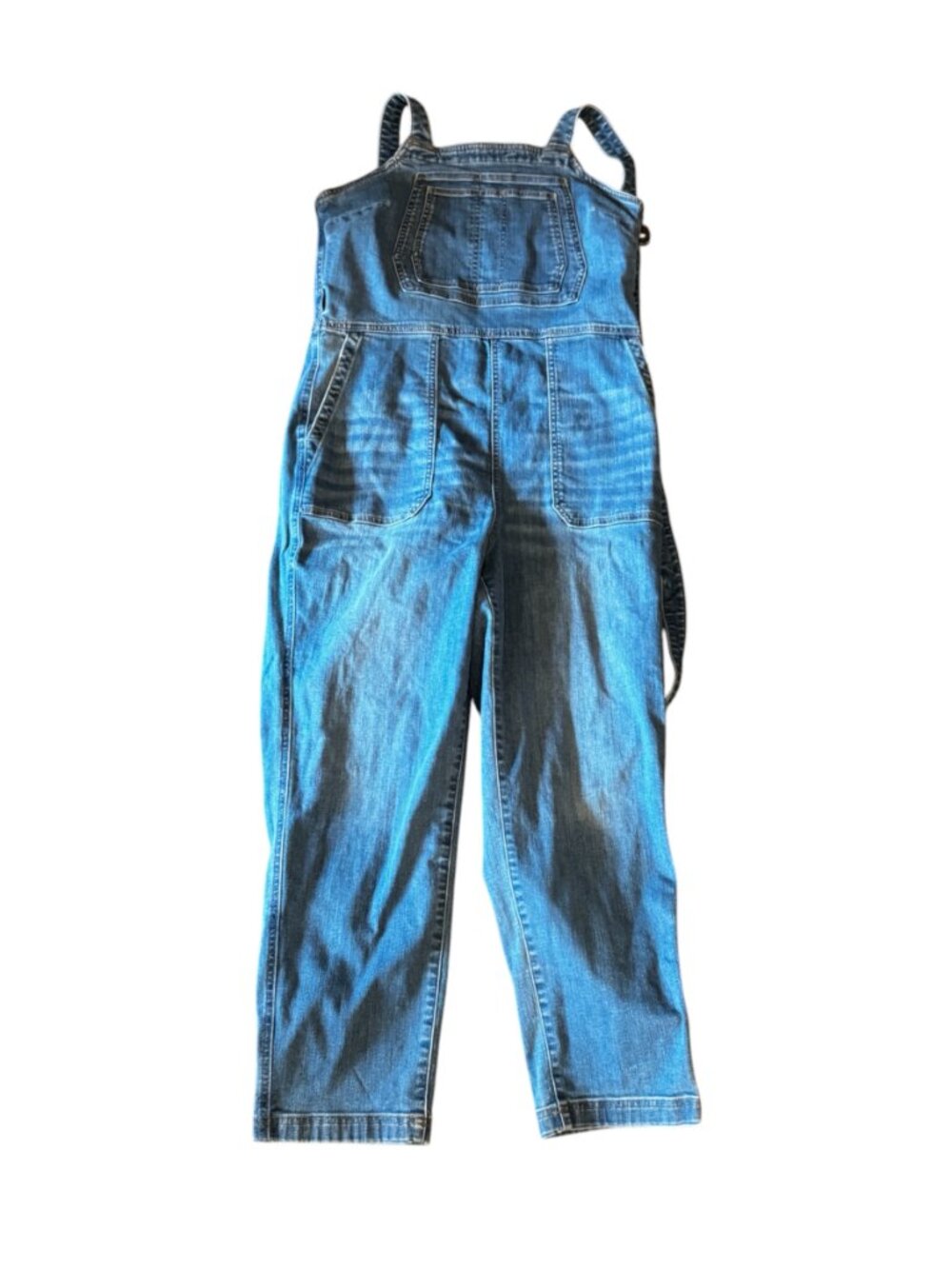 Women’s Denim Overall Jumpsuit Size 10 Tie Waist Bib Overalls - Picture 5 of 10